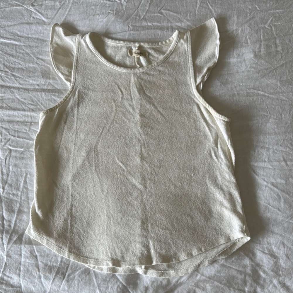 Madewell Flutter Sleeve White Tank Top